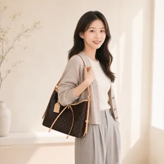 【EMMA SUE】雙11 女生包包 大包 大容量包包 女包 包包女 老花包 托特包 肩背包 單肩包 斜挎包