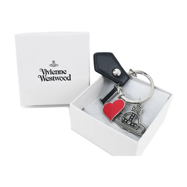 【Vivienne Westwood】I LOVE 經典皮革字母土星吊飾鑰匙圈
