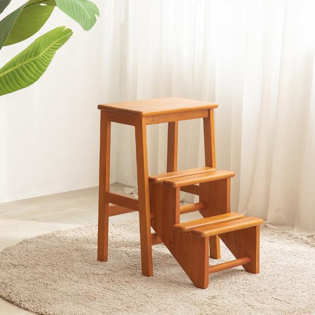 【Mahogany 瑪荷尼家具】免組裝 41X29X59 樓梯椅MYR-C 全原木桃花心木  椅 ART-C13