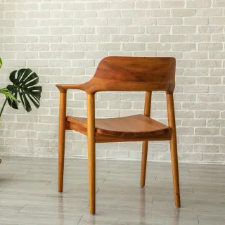 【Mahogany 瑪荷尼家具】免組裝  64X55X80  誠品米蘭扶手餐椅MYR-C   全原木桃花心木 扶手餐椅    M1-DR61