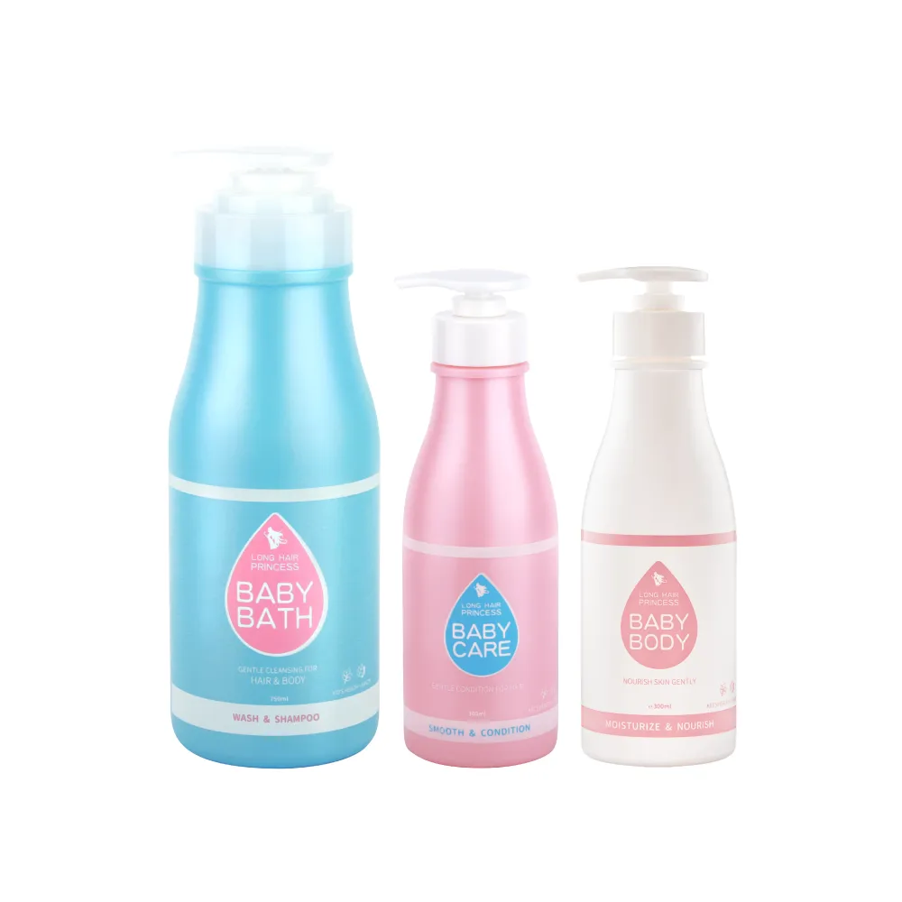 【長髮公主的秘密】長髮小公主(任選兩入)寶寶植萃洗髮沐浴露750ml/護髮300ml/乳液300ml