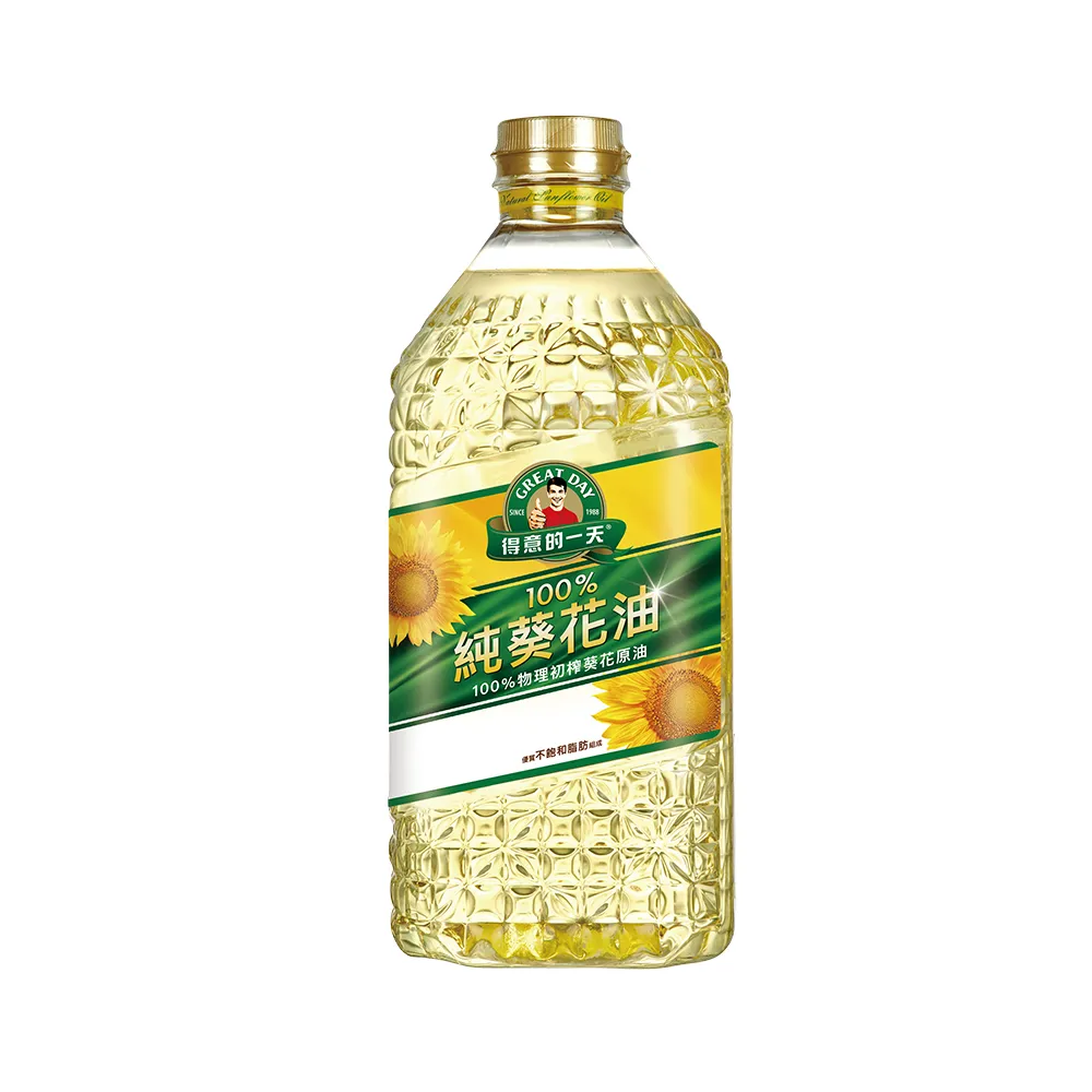 【得意的一天】100%葵花油3.5L(獨家物理壓榨 低油煙 零反式脂肪)