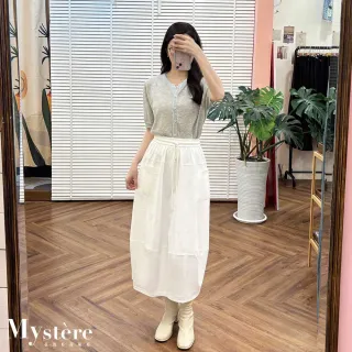【my stere 我的時尚秘境】冰絲薄針織小馬開襟上衣 短袖 兩色可選 針織短袖 短袖開襟 冰絲上衣 冰絲短袖