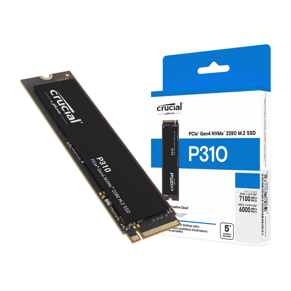 【Crucial 美光】P310 4TB Gen4 PCIe 2280 M.2 ssd固態硬碟(最高讀取7100MB/s 5年保)