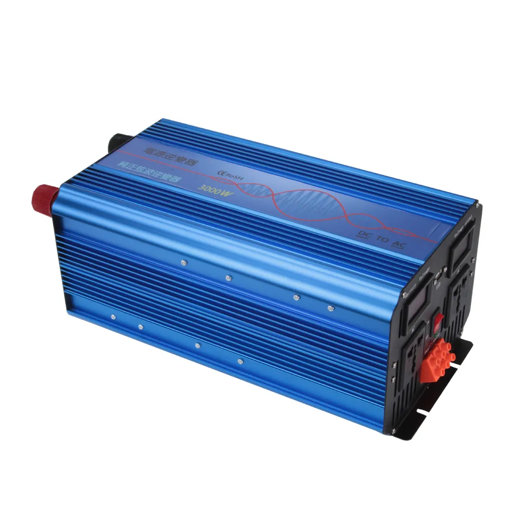 【BESTHOT】3000W純正弦波逆變器 大瓦數帶數顯DC 12V轉AC110V 冰箱 電扇 露營 筆電NB(電瓶純正弦逆變器)
