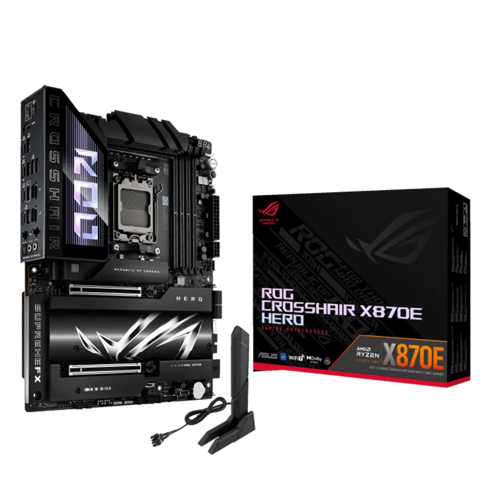 【ASUS 華碩】ROG CROSSHAIR X870E HERO 主機板+AMD R7 7800X3D代理盒裝 8核/16緒(M+C 組合包)