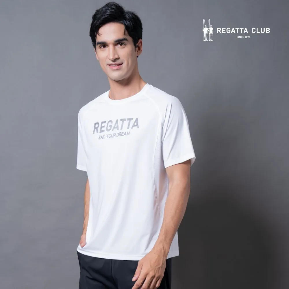 【Regatta Club】涼感高彈質感休閒圓領T恤(男女款/短袖上衣/吸濕排汗/極輕冰涼/白色)