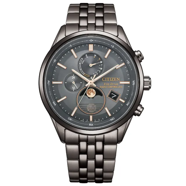 【CITIZEN 星辰】GENTS 韋禮安廣告款月相光動能石英錶電波男錶/42mm 雙11(BY1037-51H)送禮