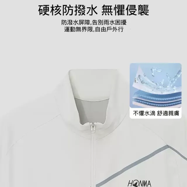 【HONMA 本間高爾夫】男款防潑水防風夾克外套 25SS 日本高爾夫專業品牌(M-XXL 黑色/米色HMKQ302R501)