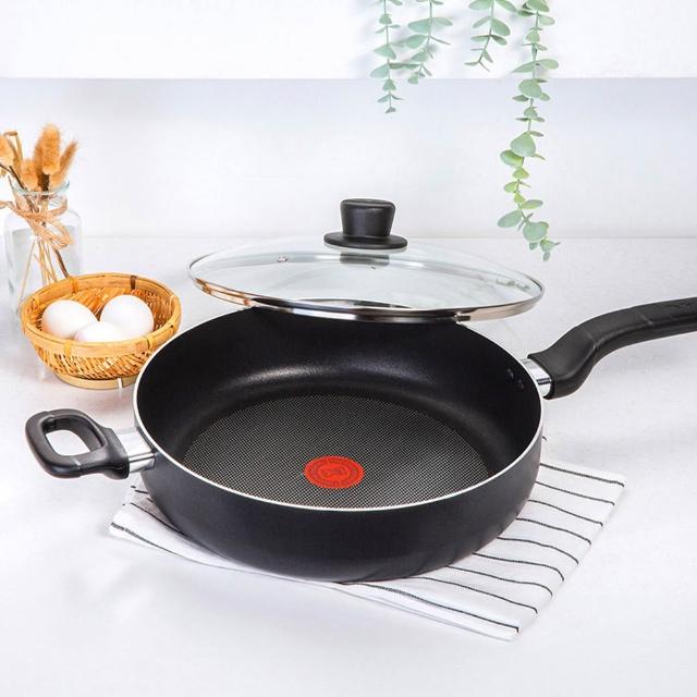 【Tefal 特福】momo獨家 璀璨系列28CM不沾鍋雙鍋組(平底鍋+炒鍋)