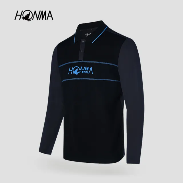 【HONMA 本間高爾夫】男款長短袖polo衫 運動機能服 25FW 日本高爾夫品牌(L-XXL黑色HMLQ705R117)