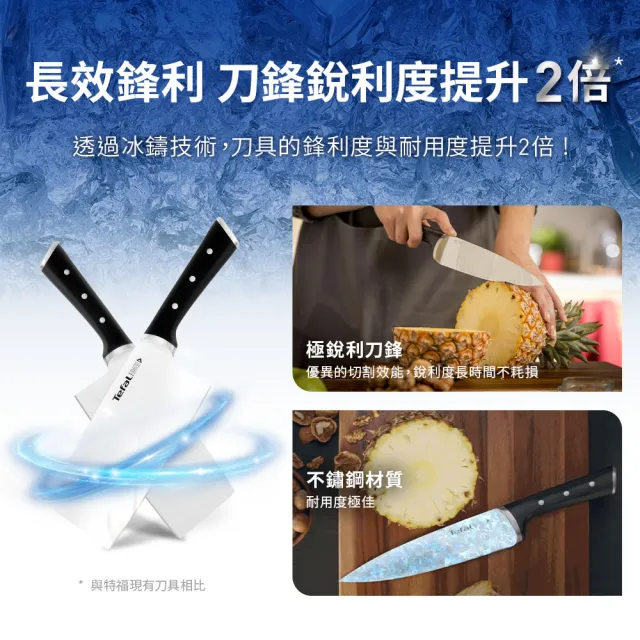 【Tefal 特福】冰鑄不鏽鋼系列中式菜刀/剁刀18CM