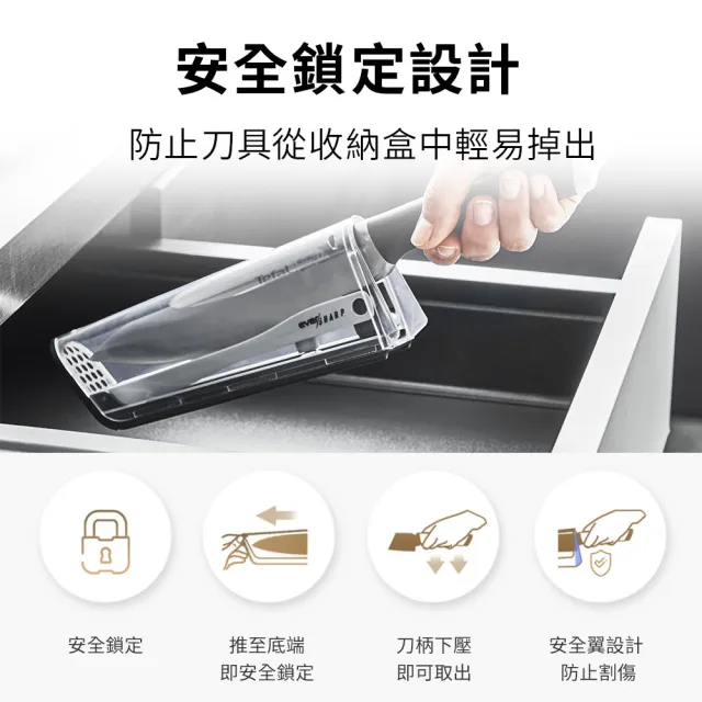 【Tefal 特福】Eversharp系列不鏽鋼主廚刀16.5CM(含磨刀石架)