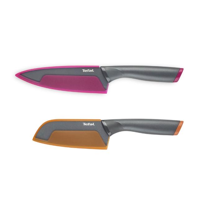 【Tefal 特福】鈦金系列不沾刀具兩件組(12CM不沾日式主廚刀+15CM不沾主廚刀)