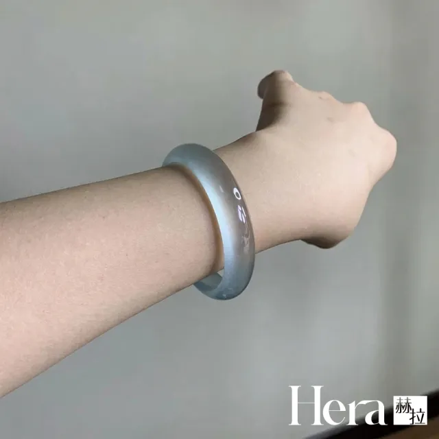 【HERA 赫拉】高冰天然石英岩藍環翡翠手鐲手環 H115061505(天然 石英岩 翡翠 手鐲 手環)