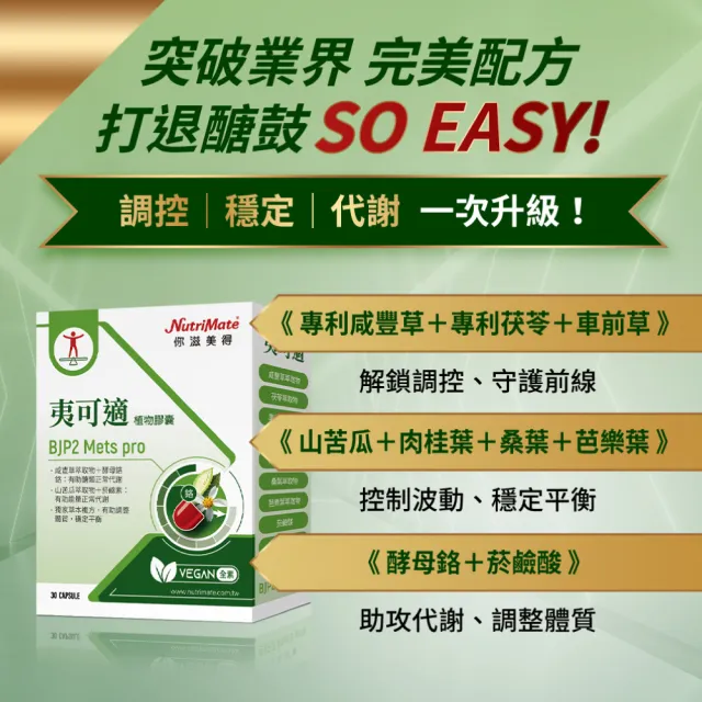 【Nutrimate 你滋美得】夷可適山苦瓜胜肽植物膠囊x2入(共60粒)