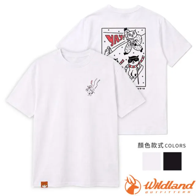 【Wildland 荒野】男女 世界真奇喵-雪怪出沒篇 機能吸濕排汗防蚊圓領短袖T恤.休閒運動衫/ M1668