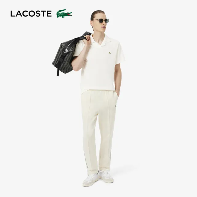 【LACOSTE】男裝-經典版型古巴領口短袖POLO衫(白色)