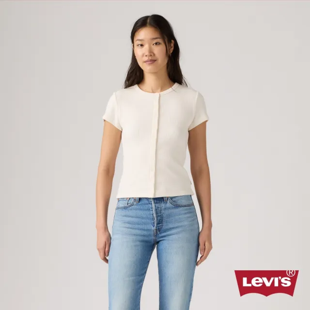 【LEVIS】RORY 排扣短袖襯衫上衣 / 微彈性 女生上衣 熱賣單品 0086M-0001