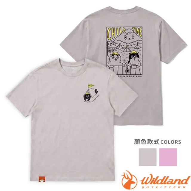 【Wildland 荒野】男女 世界真奇喵-喵吉山露營篇 機能吸濕排汗防蚊圓領短袖T恤.休閒運動衫/ M1670