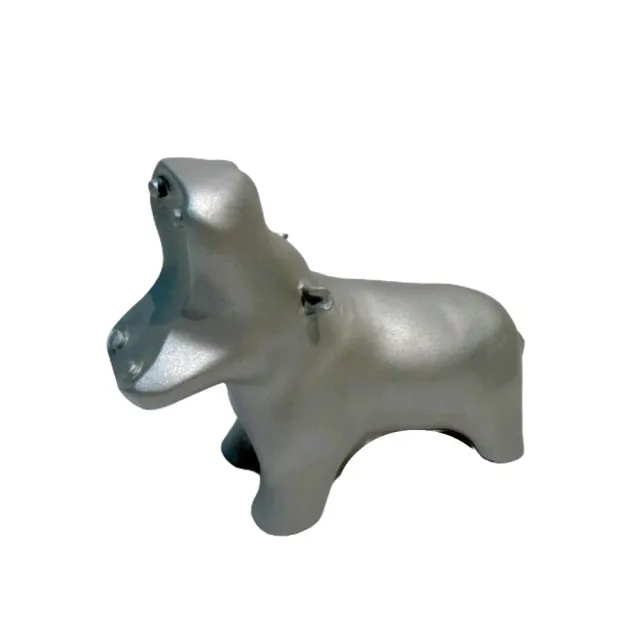 【Gallery Chuan 筌美術】歡樂連連 Candy hippo-L (霧銀) (單隻 河馬 石雕 動物 送禮 )