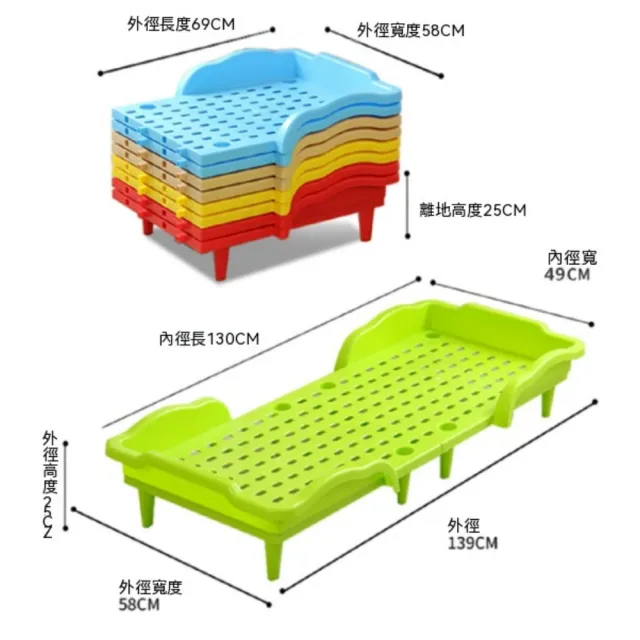 【銘利萊】寵物床 家用折疊床 組合小床 塑膠臥榻 居家寵物床 便攜臥床 結構穩固 139*49*25cm