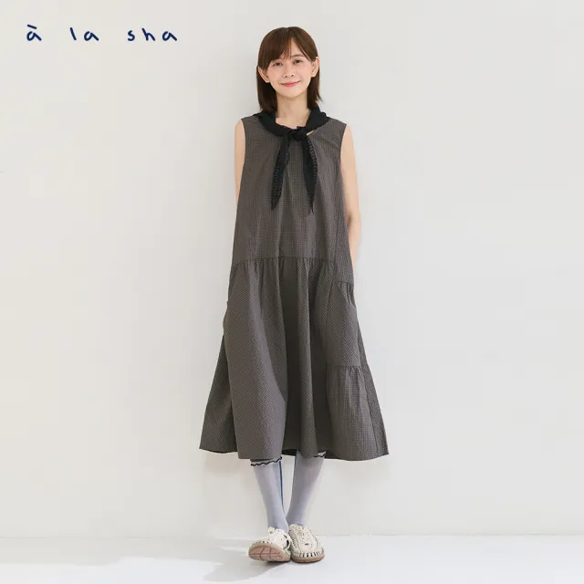 【a la sha】格紋背心洋裝