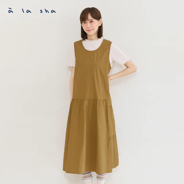 【a la sha】格紋背心洋裝