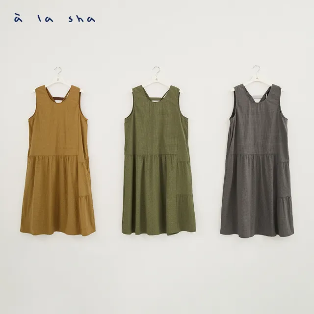 【a la sha】格紋背心洋裝
