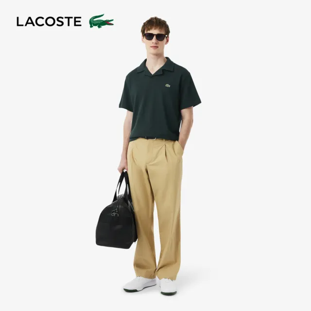 【LACOSTE】男裝-經典版型古巴領口短袖POLO衫(綠色)