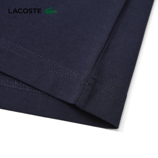 【LACOSTE】男款-經典圓領純棉短袖T(海軍藍)