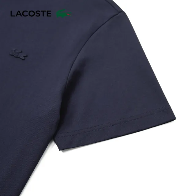 【LACOSTE】男款-經典圓領純棉短袖T(海軍藍)