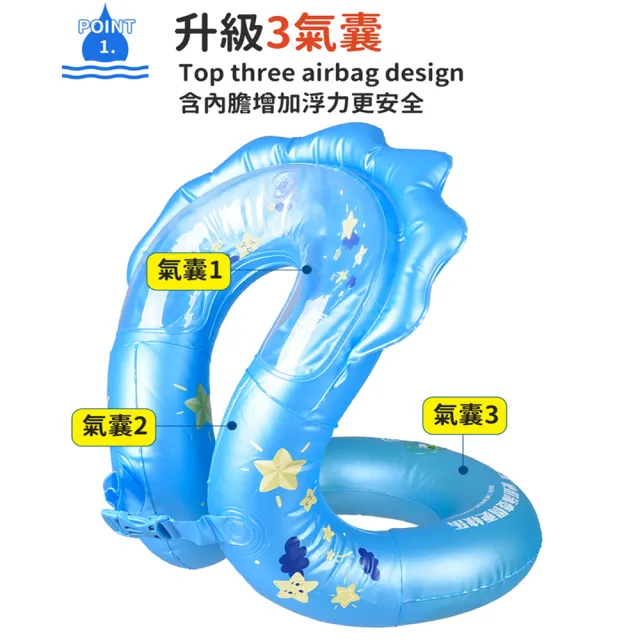 【Leader X】全新升級3氣囊加厚戲水泳圈(兩色任選)