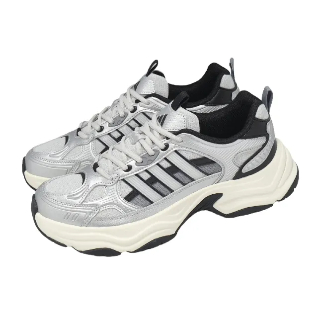 【adidas 愛迪達】休閒鞋 XLG Fin Pulse 男鞋 灰 黑 復古 拼接 緩衝 運動鞋 KJ9522