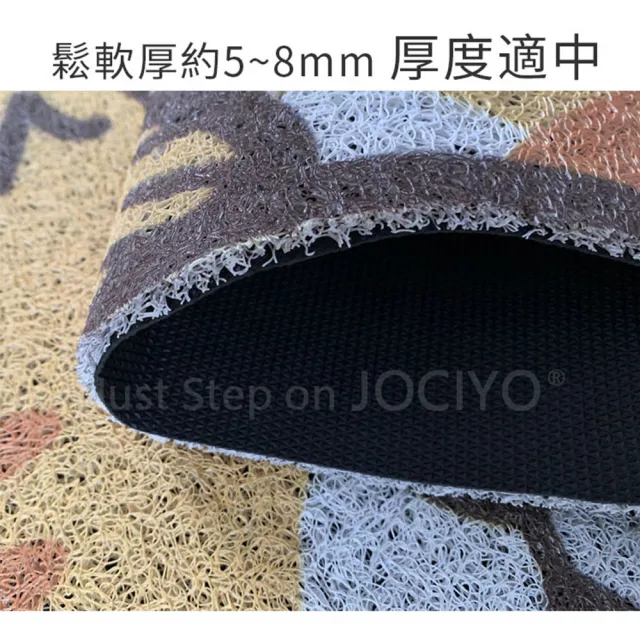 【JOCIYO 聚時柚】貓喵咪 絲圈刮泥地墊90*60cm玄關落塵 進門腳踏墊 可剪裁防滑地毯