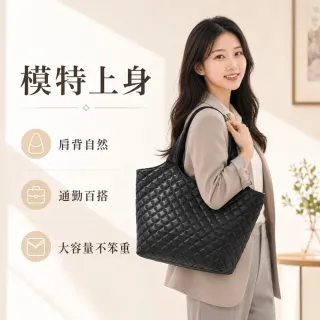 【EMMA SUE】雙11 菱格紋包 子母包 大容量 托特包 時尚單肩包 百搭 肩背包 輕便手提包 女用通勤 