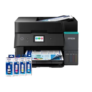 【EPSON】官方直營 搭1組T03Y原廠1黑3彩墨水★L6390 高速雙網傳真智慧遙控連續供墨複合機