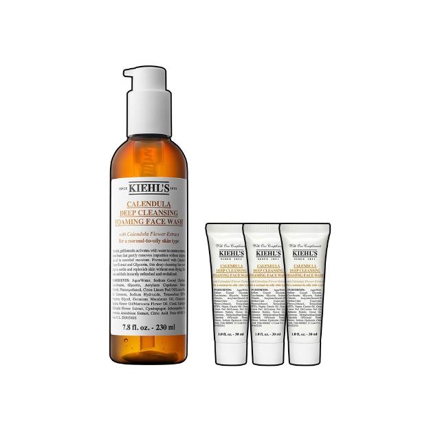 【Kiehl’s 契爾氏】官方直營 金盞花潔面泡泡凝露230ml新客組(Kiehl’s/洗面乳/保濕清潔)