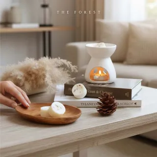 【The Forest 癒森林】喀拉拉秘境香氛融蠟禮盒融蠟燈+香氛蠟塊4入(蠟磚/香草木質調/送禮禮盒/居家香氛