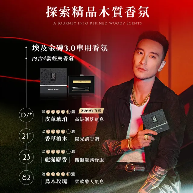 【HEAVEN LAFA 天堂費洛香】3.0 埃及金磚車用香氛 贈香包(埃及塔磚金/黑耀礦石灰/法老寶藏銀/艷后玫瑰金)