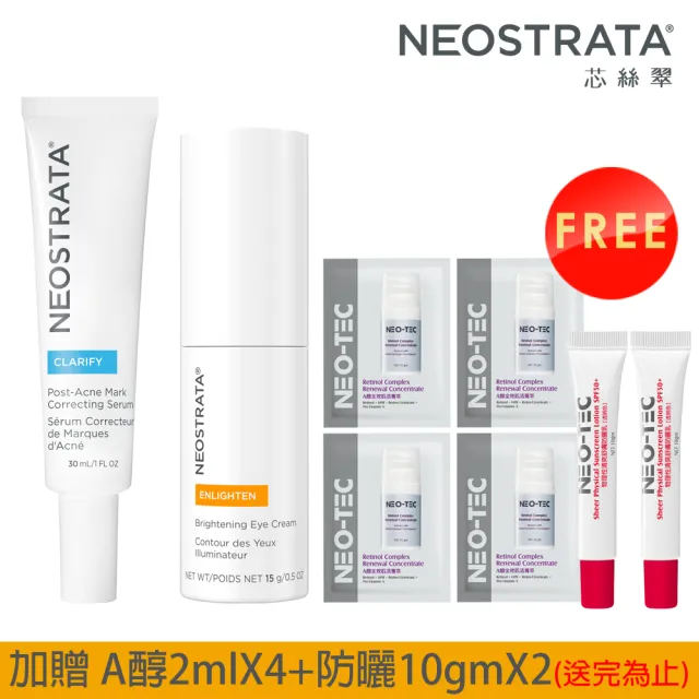 【NeoStrata 妮傲絲翠】果酸眼霜+四重擊黑淨斑組(果酸亮白眼霜+四重擊黑淨斑精華)