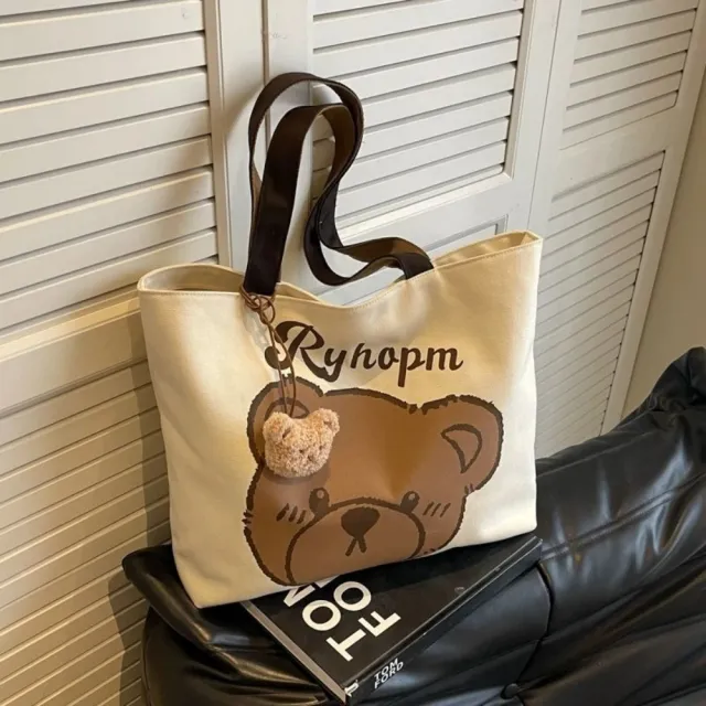【米蘭精品】現貨限搶 手提包帆布肩背包托特包側背包單肩包隨身女包(加厚刺繡字母4色74jn38)