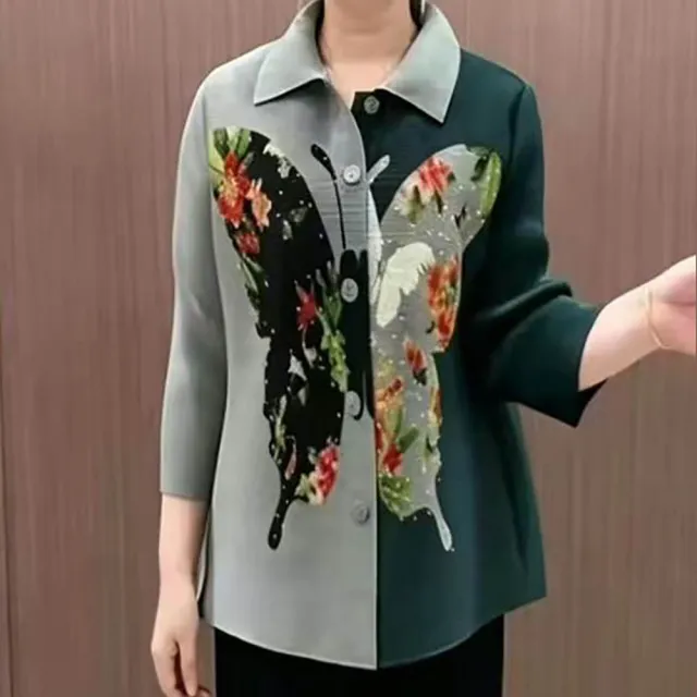 【K.W.】韓國三宅壓褶純白柔情巴黎精品外套上衣(壓褶/中大尺碼/修身/小香風)