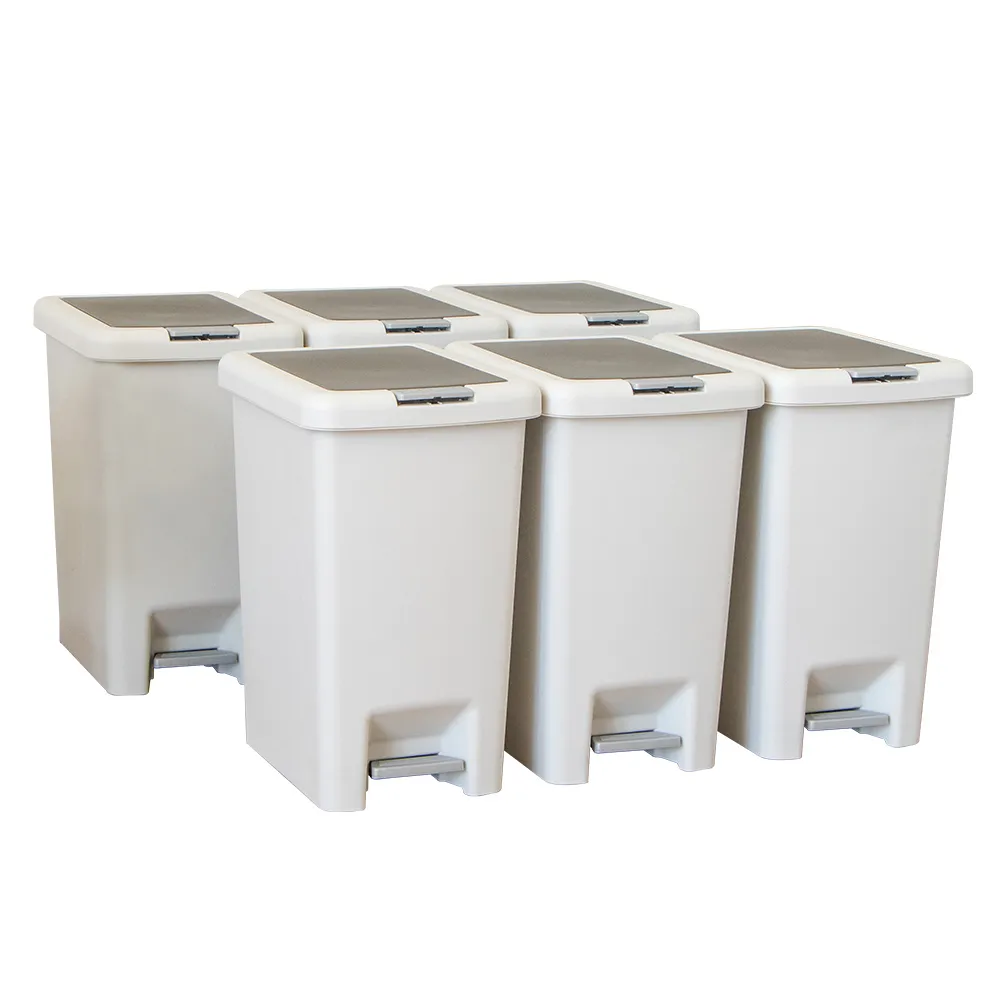 【KEYWAY 聯府】雙開式垃圾桶15L-6入垃圾筒T15
