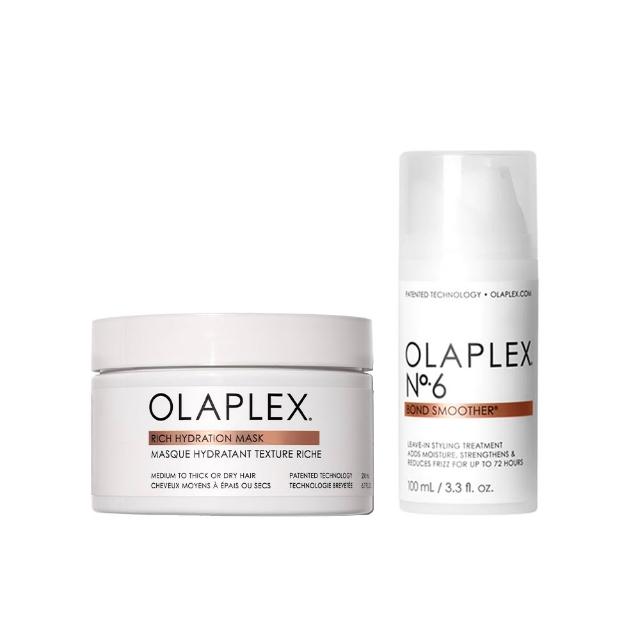 【OLAPLEX 歐啦】6號+髮膜柔順修護雙效組(6號結構免沖洗修復乳100ml+深層保濕護髮膜200ML)