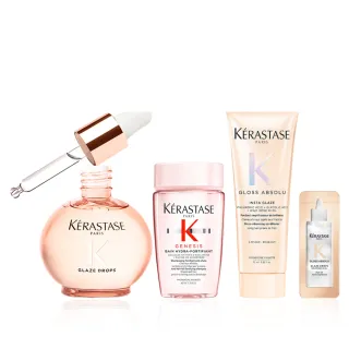 【KERASTASE 巴黎卡詩】釉光香頌玫瑰護髮精油45ml(全新上市/小粉球/柔順/抗躁/蓬彈)