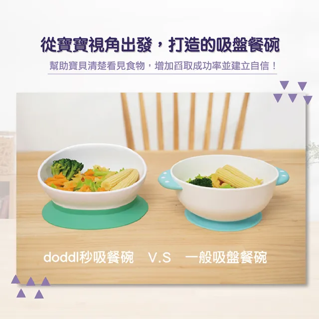 【Doddl】人體工學吸盤餐碗 強力吸盤斜口碗 寶寶好挖取 好清洗 副食品必備學習碗 原廠總代理出貨