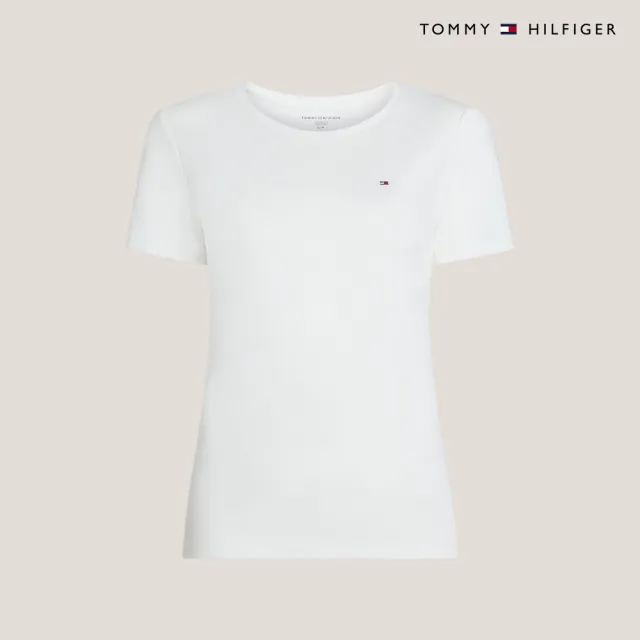 【TOMMY HILFIGER】VIP限定 官方旗艦館 旗幟刺繡圓領 T 恤_裸色