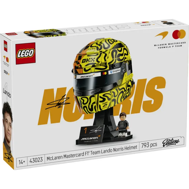 【LEGO 樂高】Editions 43023 McLaren Mastercard F1 Team Lando Norris 頭盔(麥拉倫 居家擺設 禮物 玩具)