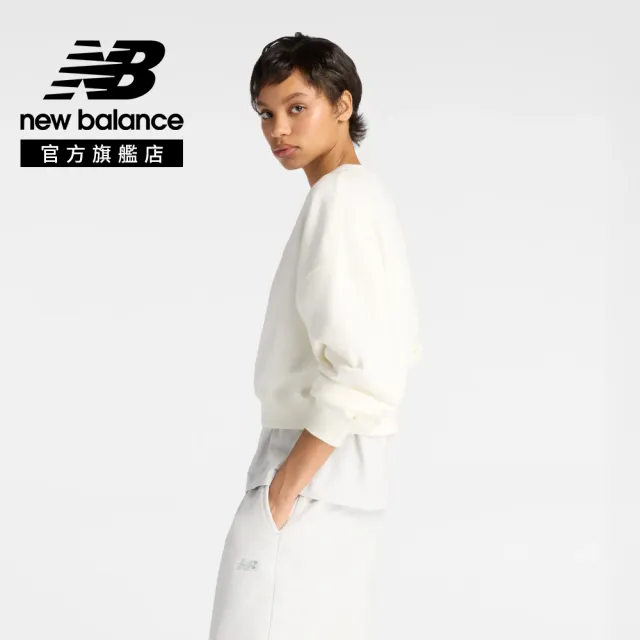 【NEW BALANCE】NB 大學T 圓領長袖上衣_WT61L6T3SST_女性_米杏色(美版 版型偏大)